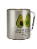 Mr. & Mrs. Panda Outdoor Tasse Avocado Pärchen mit Spruch in Silber