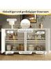 ABRIHOME Sideboard mit Stauraum und Verstellbarer Platte in Weiß