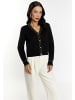 faina Damen Strickjacke Mit Perlen in Schwarz