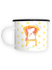 Mr. & Mrs. Panda XL Emaille Tasse Einhorn König ohne Spruch in Weiß