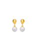 Luxenter Luxenter white pearl earrings with 18-carat yellow gold finish - Rosmi