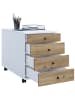 VCM  Holz Rollcontainer Bürocontainer Schublade Lona in Weiß / Honig-Eiche