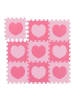 relaxdays 9x Puzzlematte Herz in Rosa/ Pink