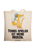 Mr. & Mrs. Panda Tragetasche Fuchs Tennis spielen mit Spruch in Creme