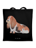 Mr. & Mrs. Panda Uni Tasche Hund Basset Hound ohne Spruch in Schwarz