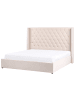 Beliani Doppelbett LUBBON in Weiß - (W) 210 x (H) 144 x (L) 217 cm