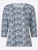 Sieh an! 3/4-Arm-Shirt in marine-ecru-gemustert