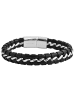 Adeliás Unisex Armband aus Leder 21,5 cm in schwarz