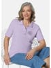 GOLDNER Basic-Poloshirt mit Stickerei aus reiner Baumwolle in hellflieder