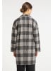 usha BLACK LABEL Damen Glencheck Mantel in Weiss Kariert