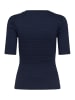SAINT TROPEZ Kurzarm-Bluse LucianaSZ Gerade Passform in Night Sky