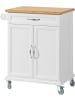 SoBuy Küchenwagen in Weiß und Natur - (B)66 x (H)91 x (T)46cm