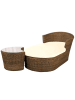 GMD Living Gartenliege SUN Daybed mit Beistelltisch in Farbe Braun