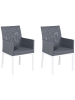 Beliani 2er-Set Esszimmerstuhl BACOLI in Grau/Weiß