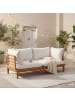 home24 Loungesofa Livaro 2-teilig in Akazie Braun / Creme