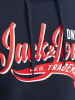 Jack & Jones Kapuzenpullover Sweater mit Print JJELOGO in Navy
