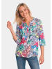 GOLDNER Kurzgröße:  Blusenshirt mit Leo-Blüten-Muster in multicolor