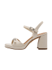 Tamaris Sandalen mit Absatz aus Leder Ivory