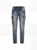 KOROSHI Slim denim biker jeans in blau