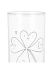 Mr. & Mrs. Panda Blümchentailglas Blume Kleeblatt ohne Spruch in Transparent