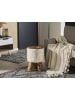 Beliani Hocker KENT in Braun/Beige - (W) 30 x (H) 42 x (L) 30 cm