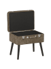 Beliani Hocker MALLARD in Braun/Schwarz - (W) 52 x (H) 46 x (L) 36 cm