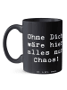 Mr. & Mrs. Panda Keramtiktasse Spruch Reinigungskraft Held mit S... in Schwarz