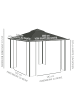 Outsunny Pavillon,300cm x 300cm x 280cm,mehrfarbig