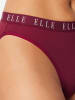 ELLE Slip High Leg Logo in schwarz, rot, dunkelrot