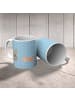 Mr. & Mrs. Panda Kaffeebecher Hasen Muschel ohne Spruch in Blau Pastell