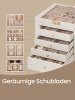 SONGMICS Schmuckkasten Bridie in Weiß - (B)26.2 x (H)28 x (T)15 cm