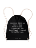 Mr. & Mrs. Panda Beutel Rucksack Morgen gibt es Sekt... mit Spruch in Schwarz