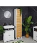 relaxdays Badezimmerschrank in Weiß/ Natur - (B)40 x (H)190 x (T)30 cm