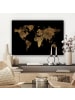 MuchoWow Leinwand bilder Weltkarte gold schwarz (BxH)