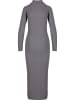 Urban Classics Urban Classics Ladies Rib Longlseeve Mockneck Dress in darkgreymelange