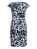 BETTY & CO Etuikleid mit Gürtel in Dark Blue/Nature