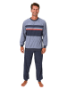 NORMANN Langarm Frottee Schlafanzug Pyjama Bündchen - 86644 in blau-mel.