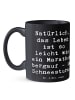 Mr. & Mrs. Panda Becher Spruch Leichtigkeit im Leben mit Spruch in Schwarz