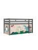 58 aufm Kessel KINDERBETT Karolina 210x114x106 Massivholz Grau Textilset Dino