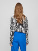Vila Hemd Bluse mit V-Ausschnitt & Knopfleiste VIFINI in Beige-Schwarz