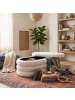 relaxdays Sitzbank in Weiß - (B)110 x (H)42 x (T)45 cm