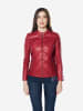 KOROSHI Damen-bikerjacke aus kunstleder in rot