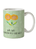 Mr. & Mrs. Panda Kaffeetasse Blume Sonnenblume mit Spruch in Blattgrün