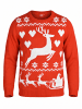 United Labels Winterpullover Rentier Winter Strick Pullover Sweatshirt Ugly Sweater in rot