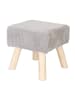 relaxdays Hocker in Hellgrau/ Natur - (B)30 x (H)30 x (T)30 cm