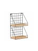 relaxdays Wandregal in Schwarz/ Natur - (B)25 x (H)41 x (T)16 cm