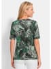 GOLDNER Viskoseshirt mit Palmenprint in dunkelgrün / gemustert