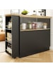 ABRIHOME 90 x 45 x 100 cm Um 360° Sideboard mit Ablageflächen, Schwarz