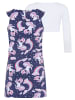 Kidsworld Bolero, Kleid & Leggings in blau gemustert