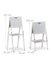 relaxdays Kinderstandtafel in Weiß - (B)55 x (H)102 - 135 x (T)52 cm